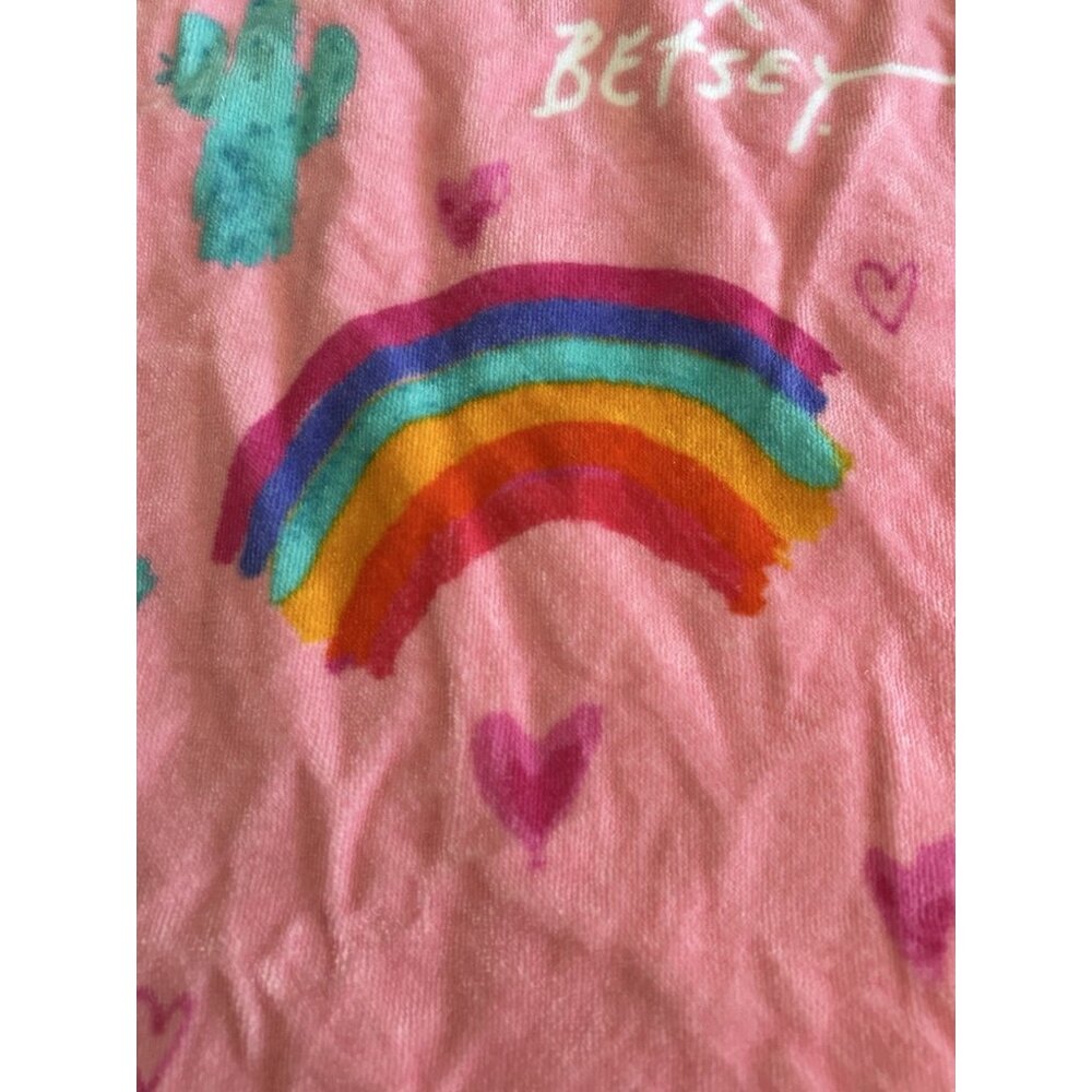 Betsey Johnson Kids Beach Towel Summer Rainbow Hearts 28x58 Pink 100% Cotton - Picture 6 of 9